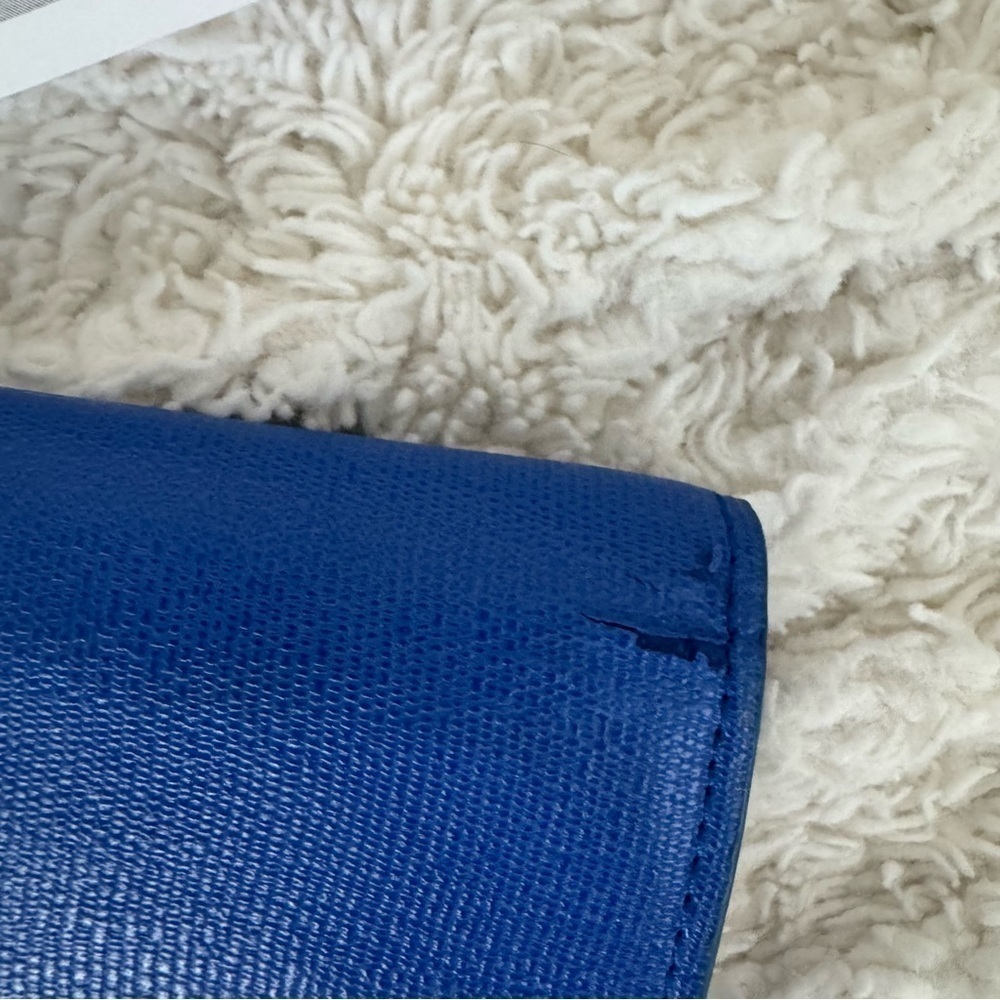 Yves Saint Laurent YSL Electric Blue Leather Y LIGNE Clutch with COA - Picture 11 of 11